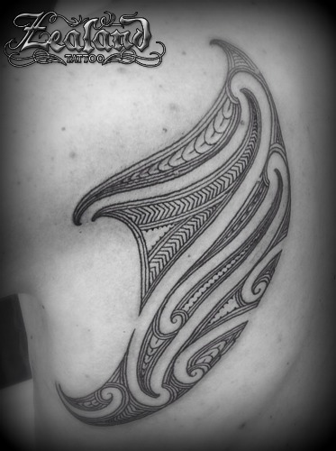 Women's Maori ornamental Chest Tattoo - Zealand Tattoo