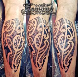 Ta Moko Leg Tattoo - Zealand Tattoo