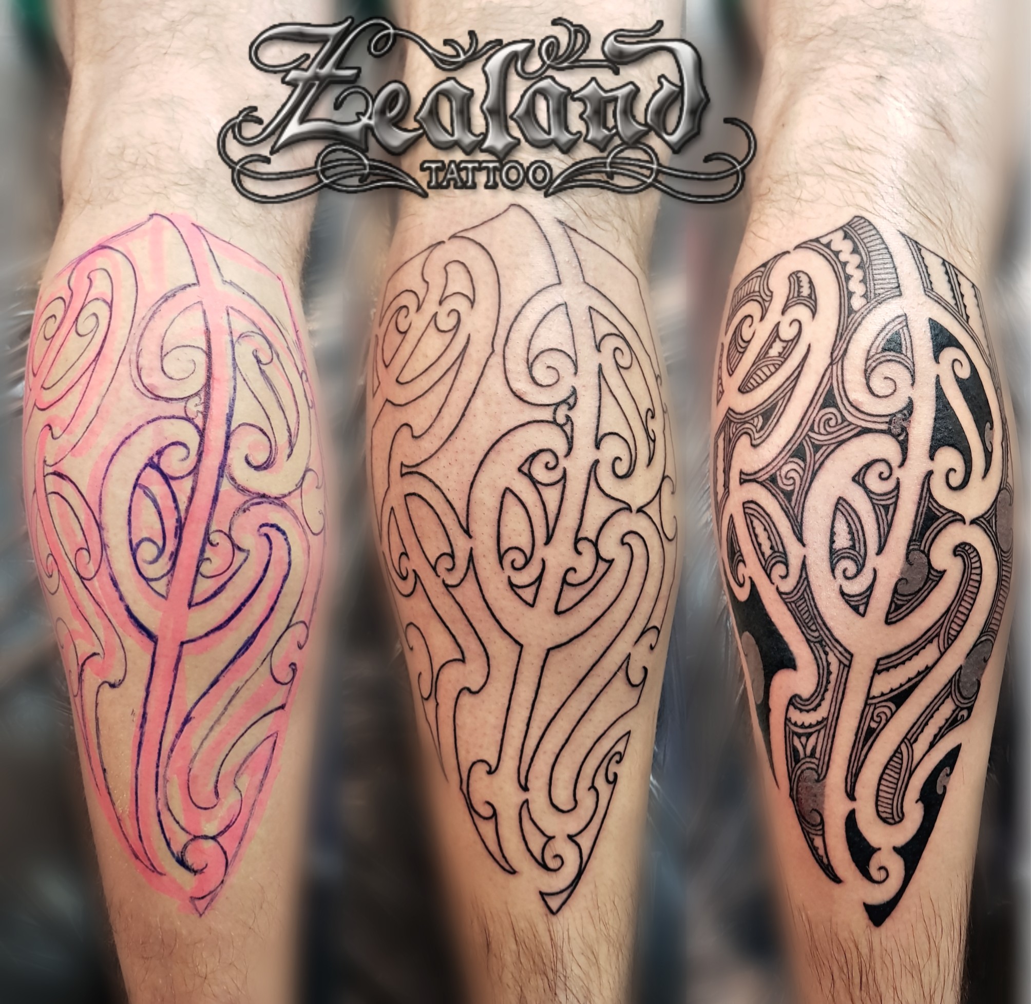 Calf Tribal Maori Tattoo by C-Jay Tattoo
