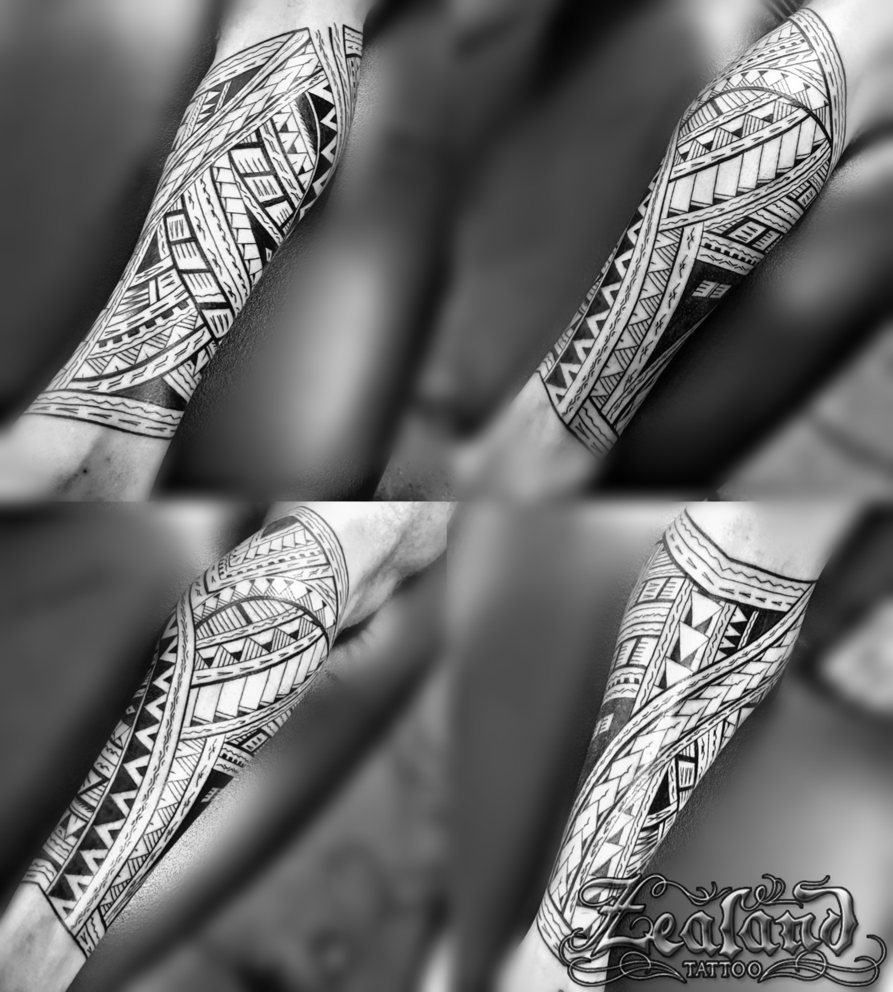 Abstract black and white polynesian tattoo Vector Image