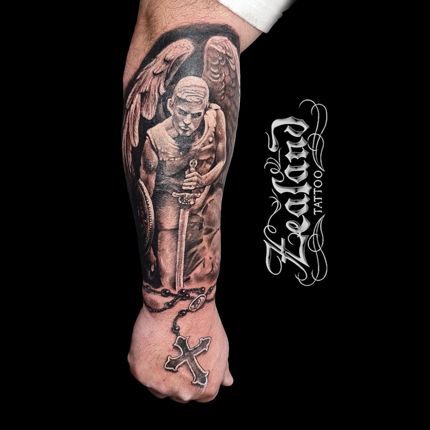 Guardian angel portrait tattoo  Zealand Tattoo