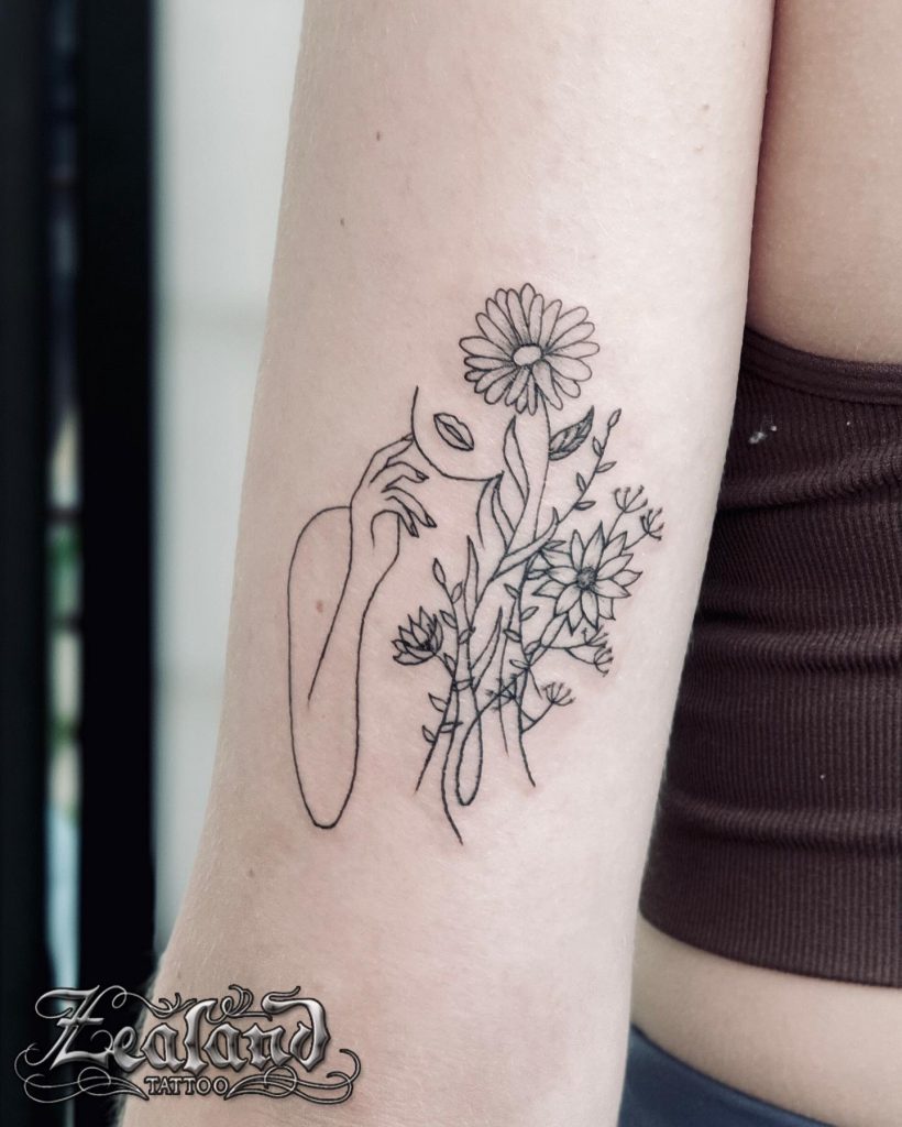 Buy Wildflower Temporary Tattoo  Thin Line Tattoo  Floral Tattoo Online  in India  Etsy